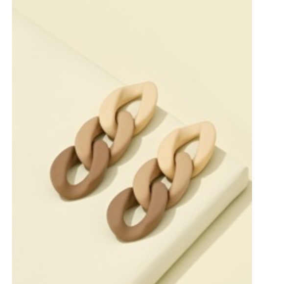 Women’s chain brown multicolor earrings - Picture 1 of 1